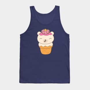 Kawaii Polar Bear Ice Cream Cone T-Shirt Tank Top